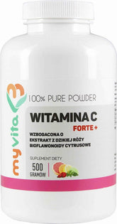 Vitamina C FORTE + Extracto de rosa silvestre, bioflavonoides cítricos 500g MYVITA